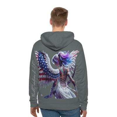 American Flag Hoodie, W/ Winged Female Silhouette