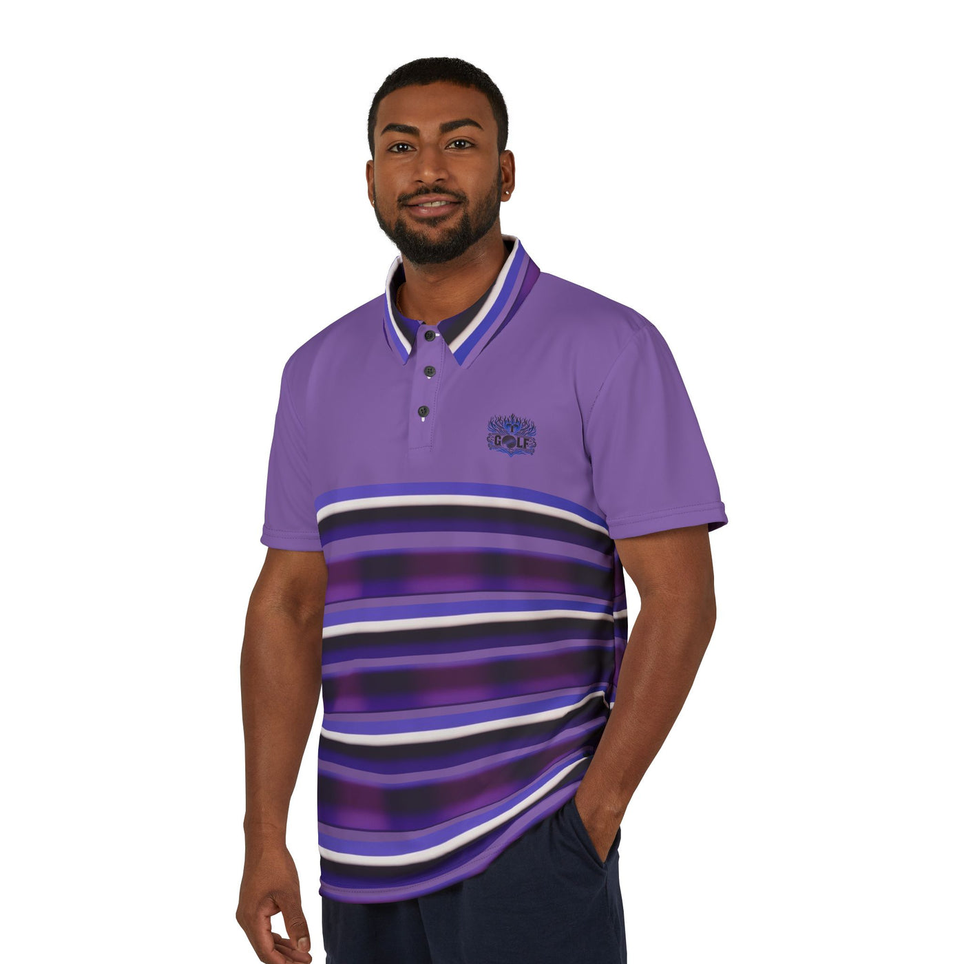 Stylish Striped Golf Polo Shirt - Perfect I Love Golf Gift