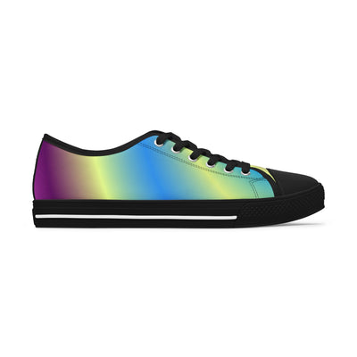 Vibrant Women's Low Top Sneakers - Rainbow Gradient Design