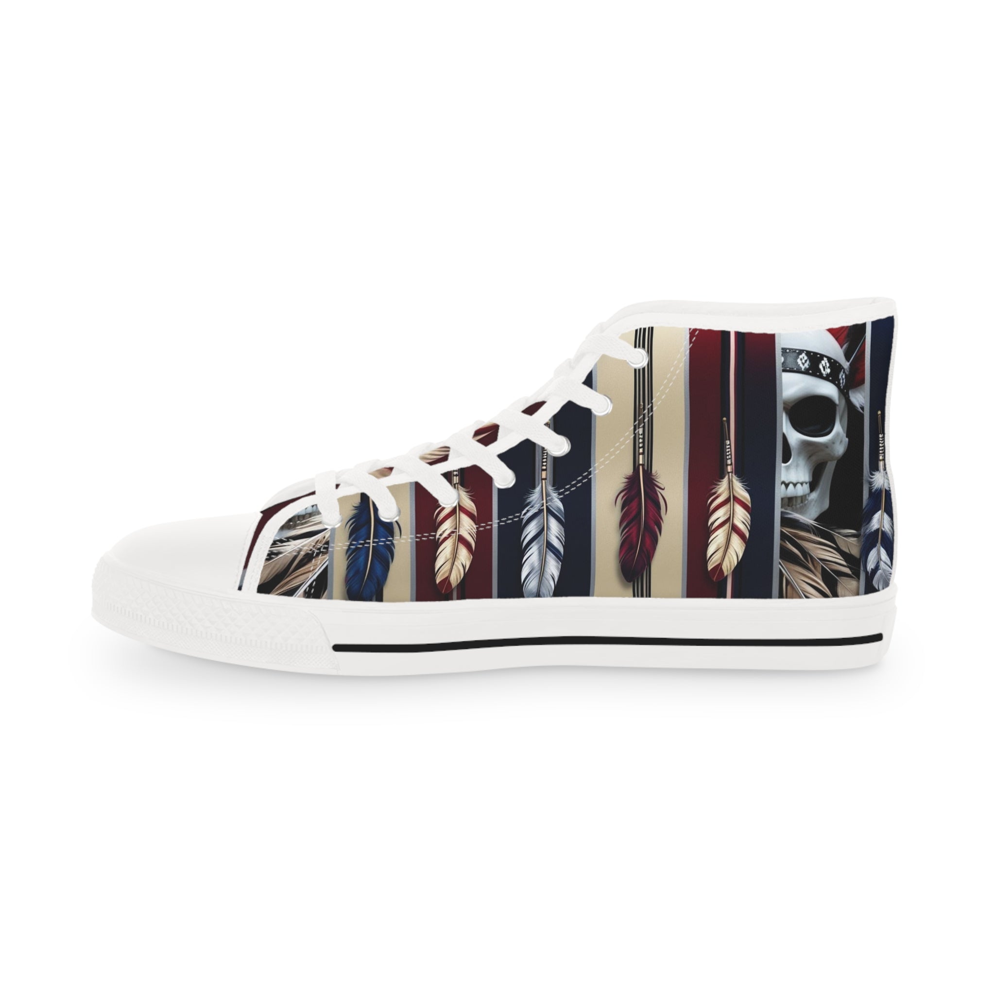 Men's High-Top Sneakers, Vivid Creations Designer Shoes Graphic Skull Design