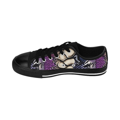 Vibrant Women’s Sneakers with Snake Print & Skull Design