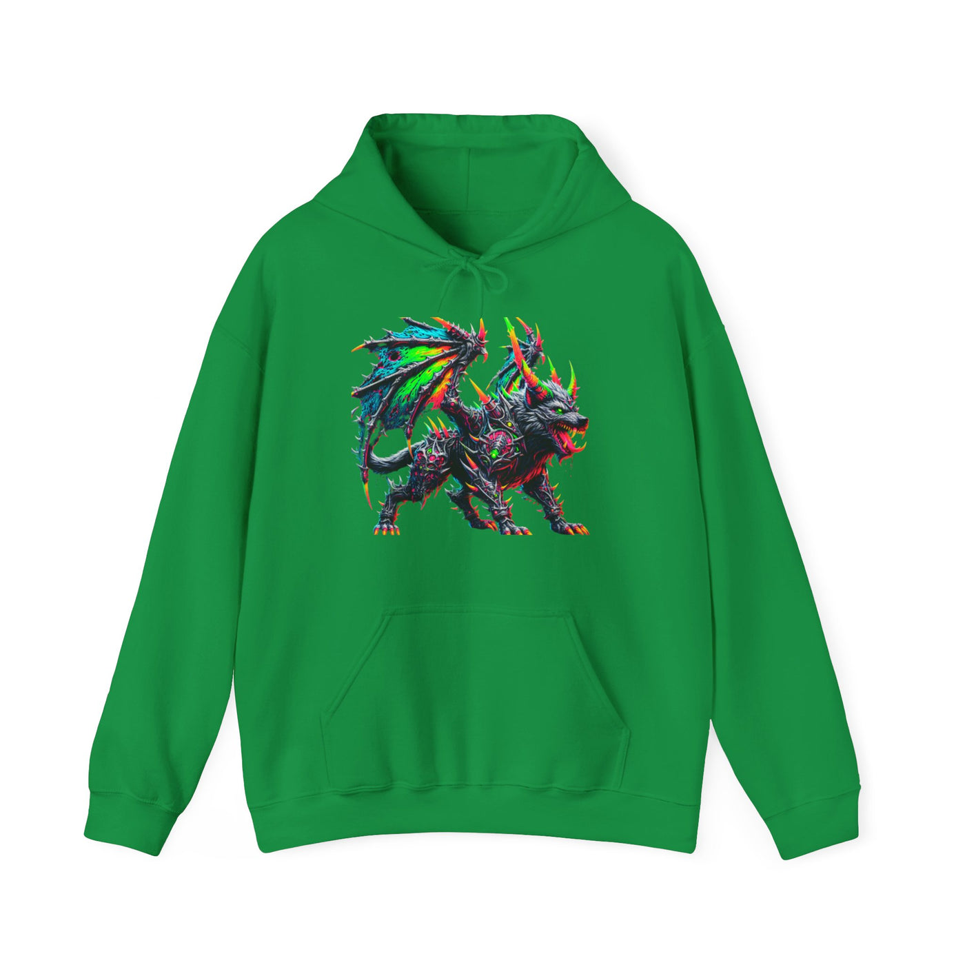 Men's Halloween Neon Wolf Hoodie Sweatshirt