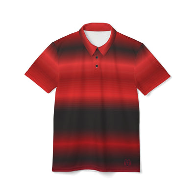 Red and Black Striped Unisex Polo Shirt - Stylish Casual Wear