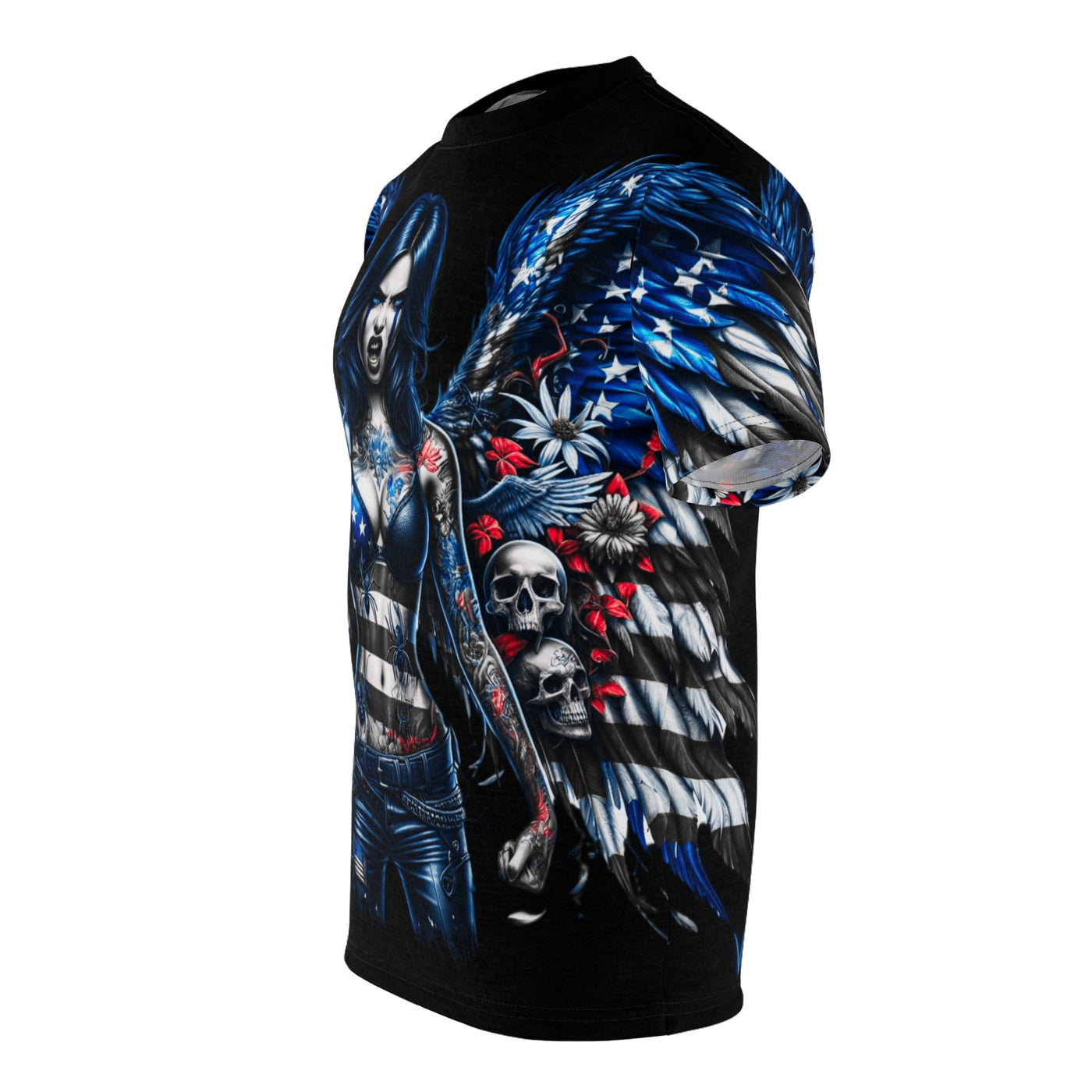 American Flag W/ Winged Female Silhouette's T-shirt