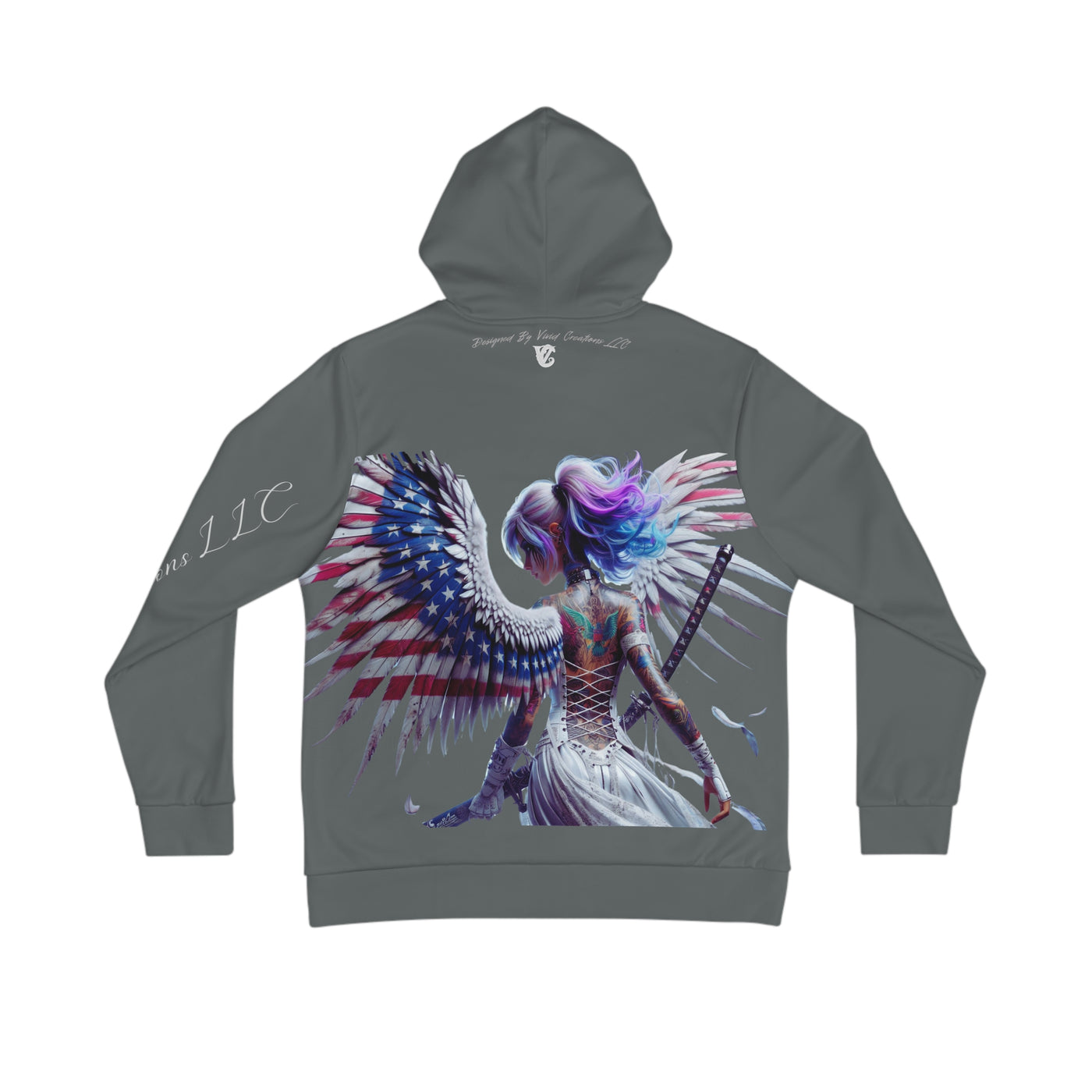 American Flag Hoodie, W/ Winged Female Silhouette