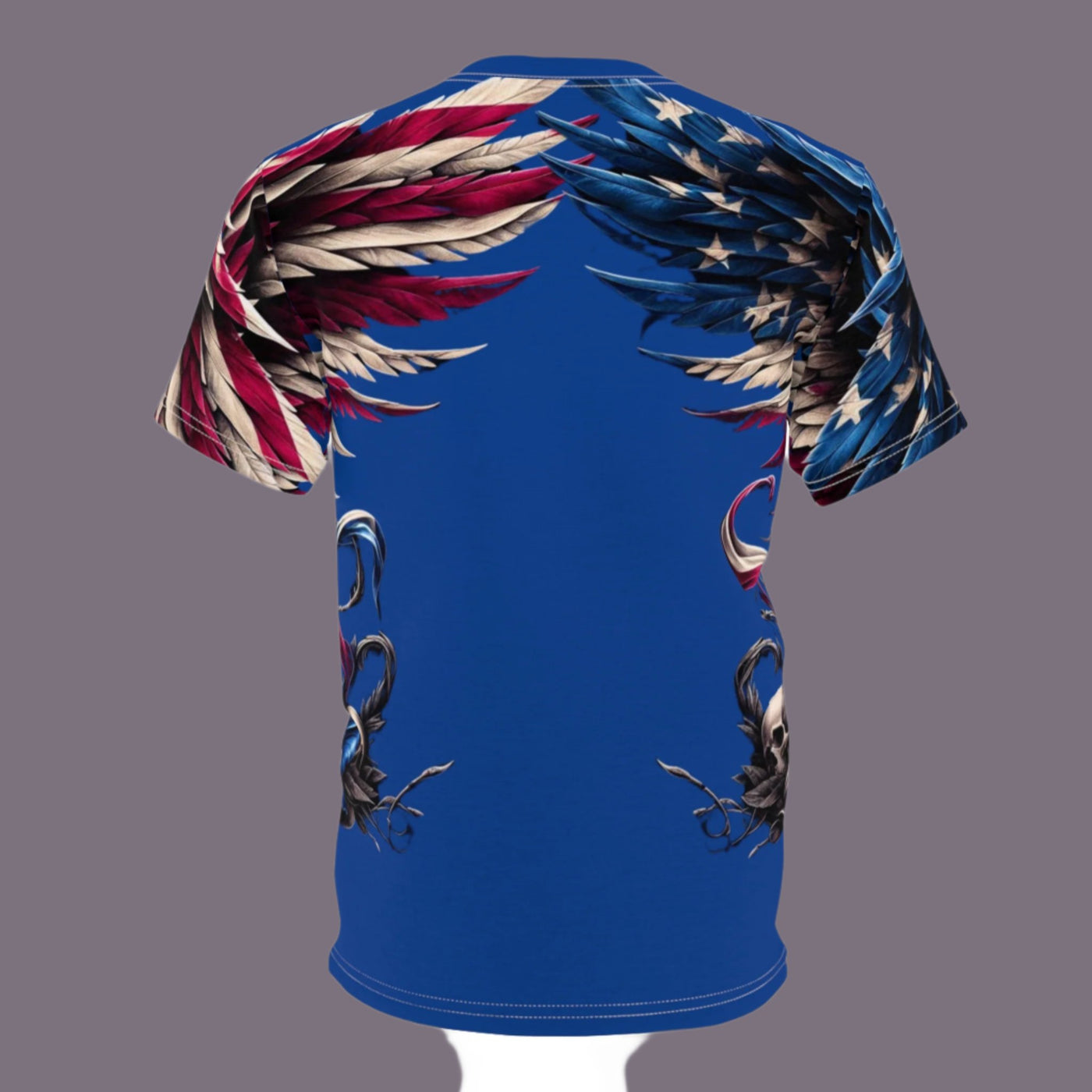 American Flag T-shirt, American Flag Winged Male & Female Silhouette T-shirt