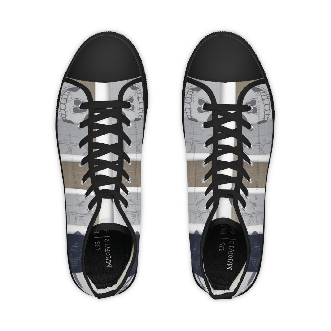 Men's High-Top Sneakers, Vivid Creations Designer Shoes Graphic Skull Design