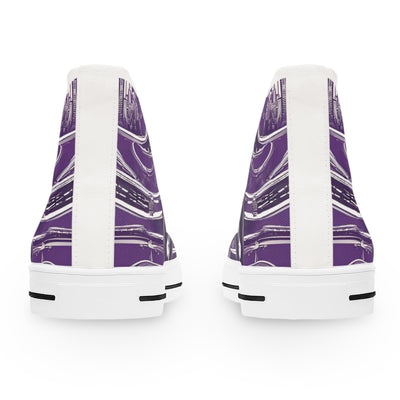 Women's High-Top Sneakers, Vivid Creations Designer Shoes Graphic Skull Design