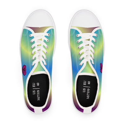 Vibrant Women's Low Top Sneakers - Rainbow Gradient Design