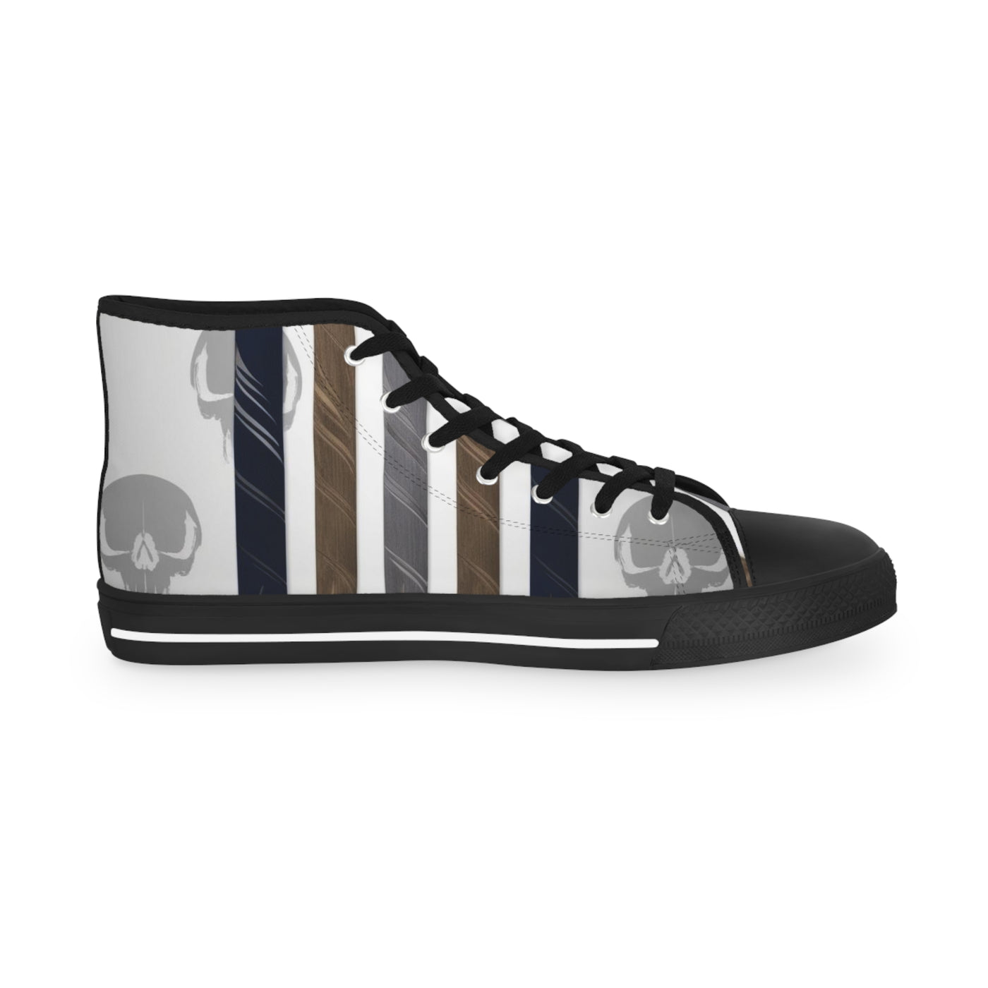 Men's High-Top Sneakers, Vivid Creations Designer Shoes Graphic Skull Design