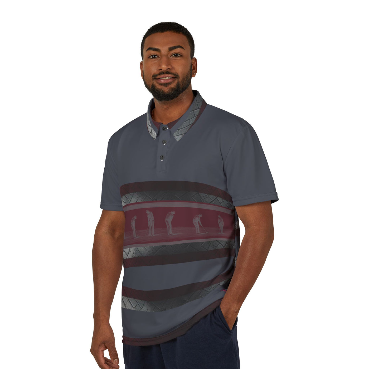 Stylish Polo Golf Shirt with Unique Pattern - Perfect for Casual Outings & Golfing