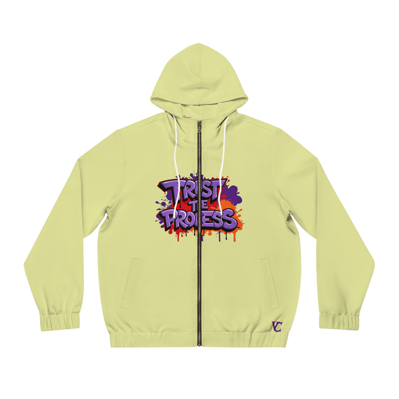 Men's Graphic Full-Zip Hoodie, Vivid Creations "Trust The Process" Hooded Sweatshirt