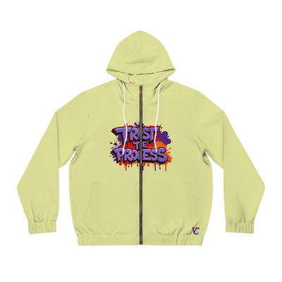 Men's Graphic Full-Zip Hoodie, Vivid Creations "Trust The Process" Hooded Sweatshirt