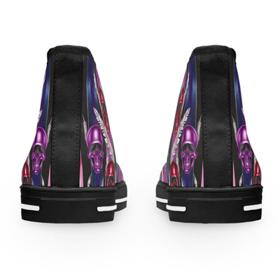 Edgy Skull High Top Sneakers for Women - Trendy Fashion Footwear