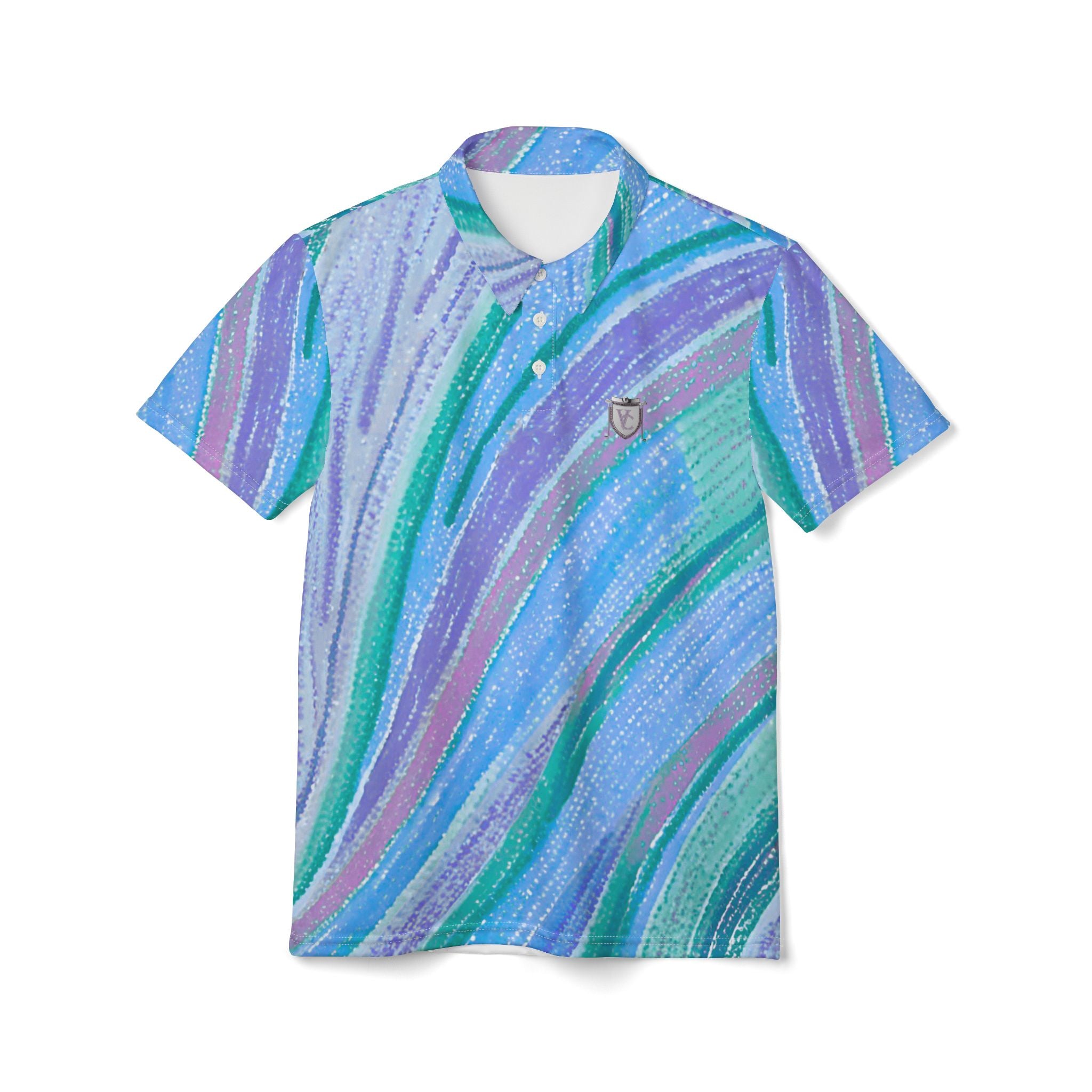 Vibrant Wave Pattern Unisex Polo Shirt - Perfect for Summer Events