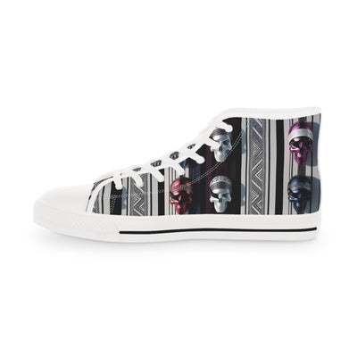 Men's High-Top Sneakers, Vivid Creations Designer Shoes Graphic Skull Design