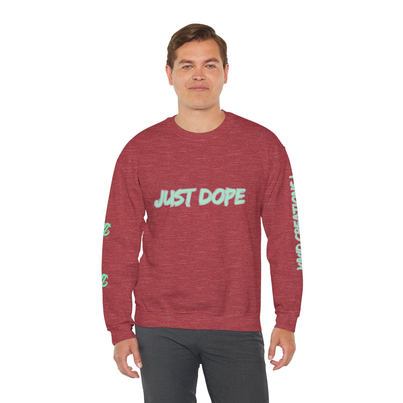 Just Dope Crewneck Sweatshirt, Vivid Creations Pull-Over Sweatshirt