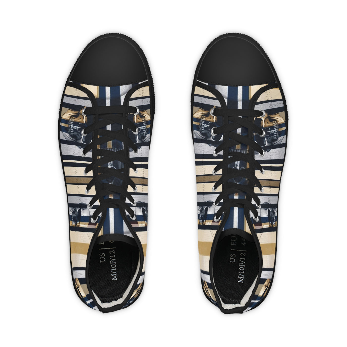 Men's High-Top Sneakers, Vivid Creations Designer Shoes Graphic Skull Design