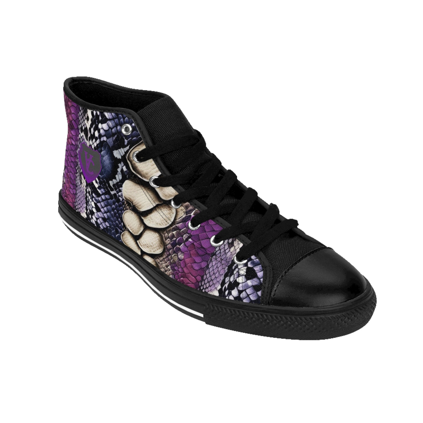 Stylish Women's Classic Sneakers - Trendy Snake Print High Tops