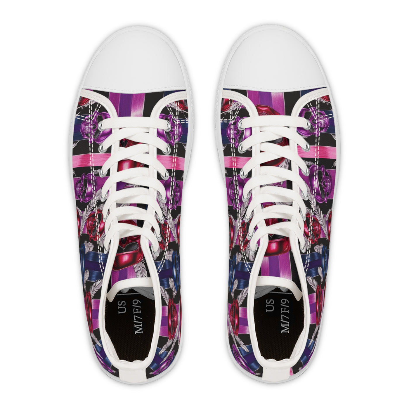 Edgy Skull High Top Sneakers for Women - Trendy Fashion Footwear