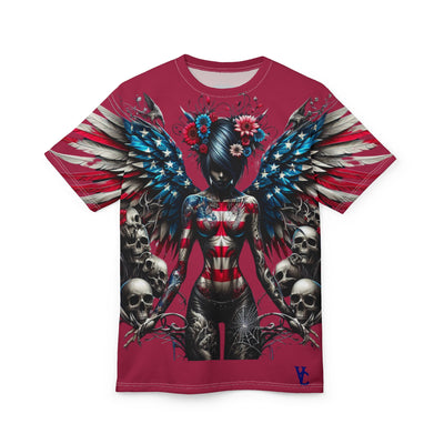 Vivid Creations Cut & Sew Tee, American Flag Vivid Angel T-shirt