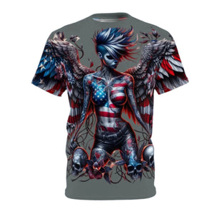 American Flag W/ Winged Female Silhouette T-shirt