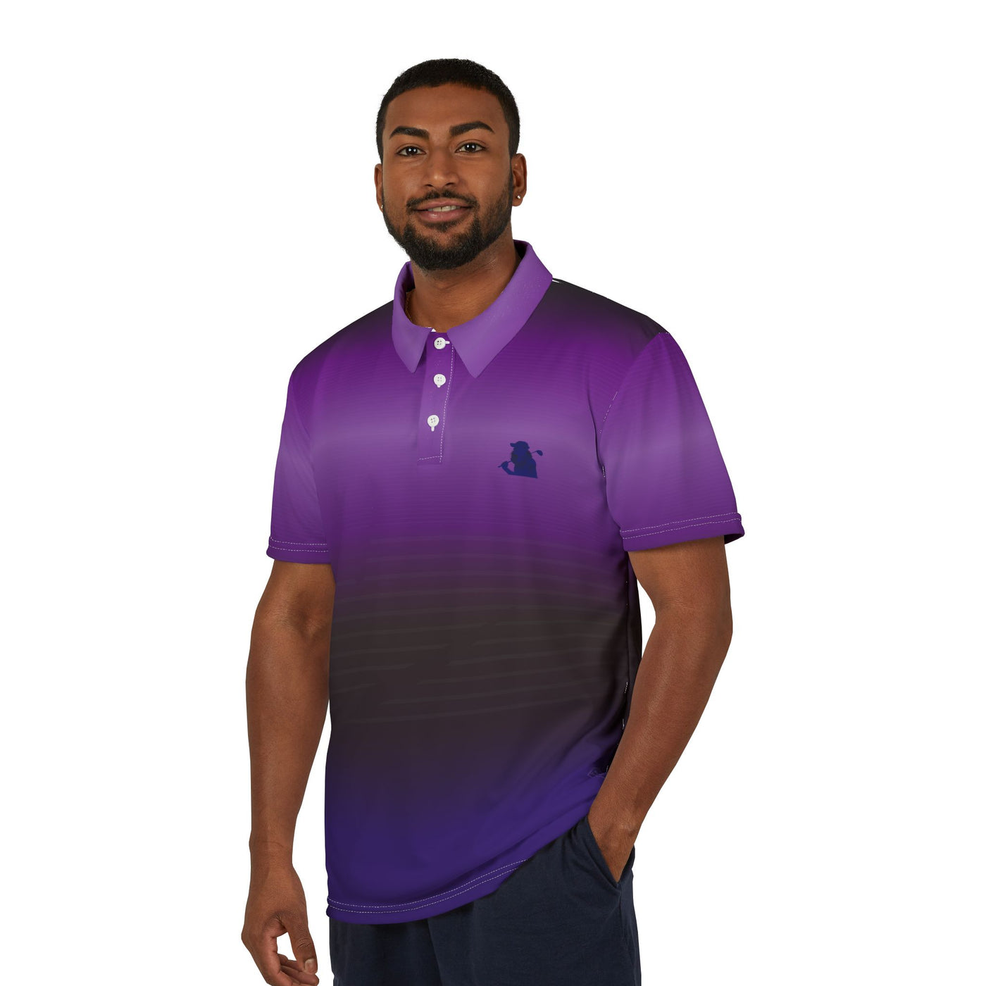 Gradient Purple Unisex Polo Golf Shirt - Stylish Casual Wear for All Occasions