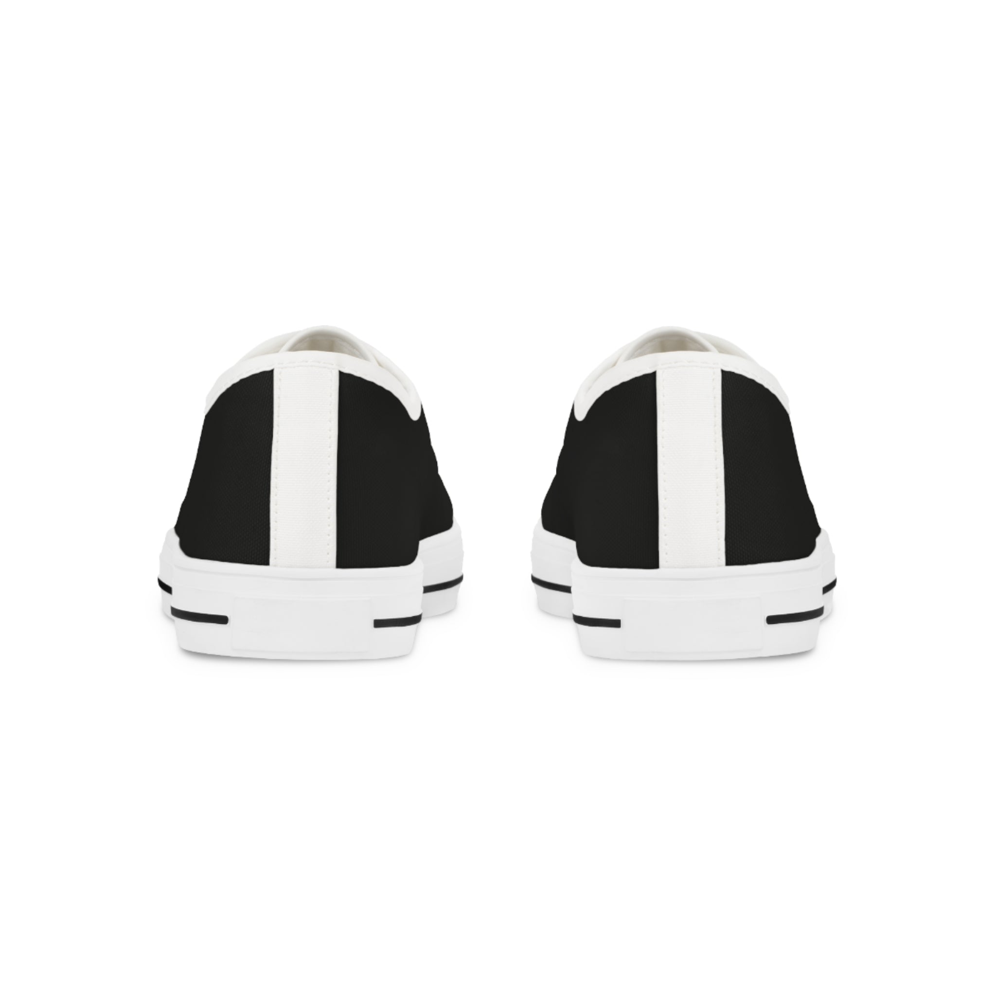 Men's Low Top Sneakers - Casual Black Sneakers with Unique Design