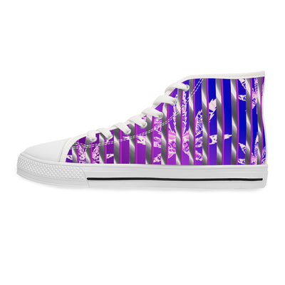 Women's V.C. High Top Sneakers - Stylish Purple Striped Design for Everyday Wear