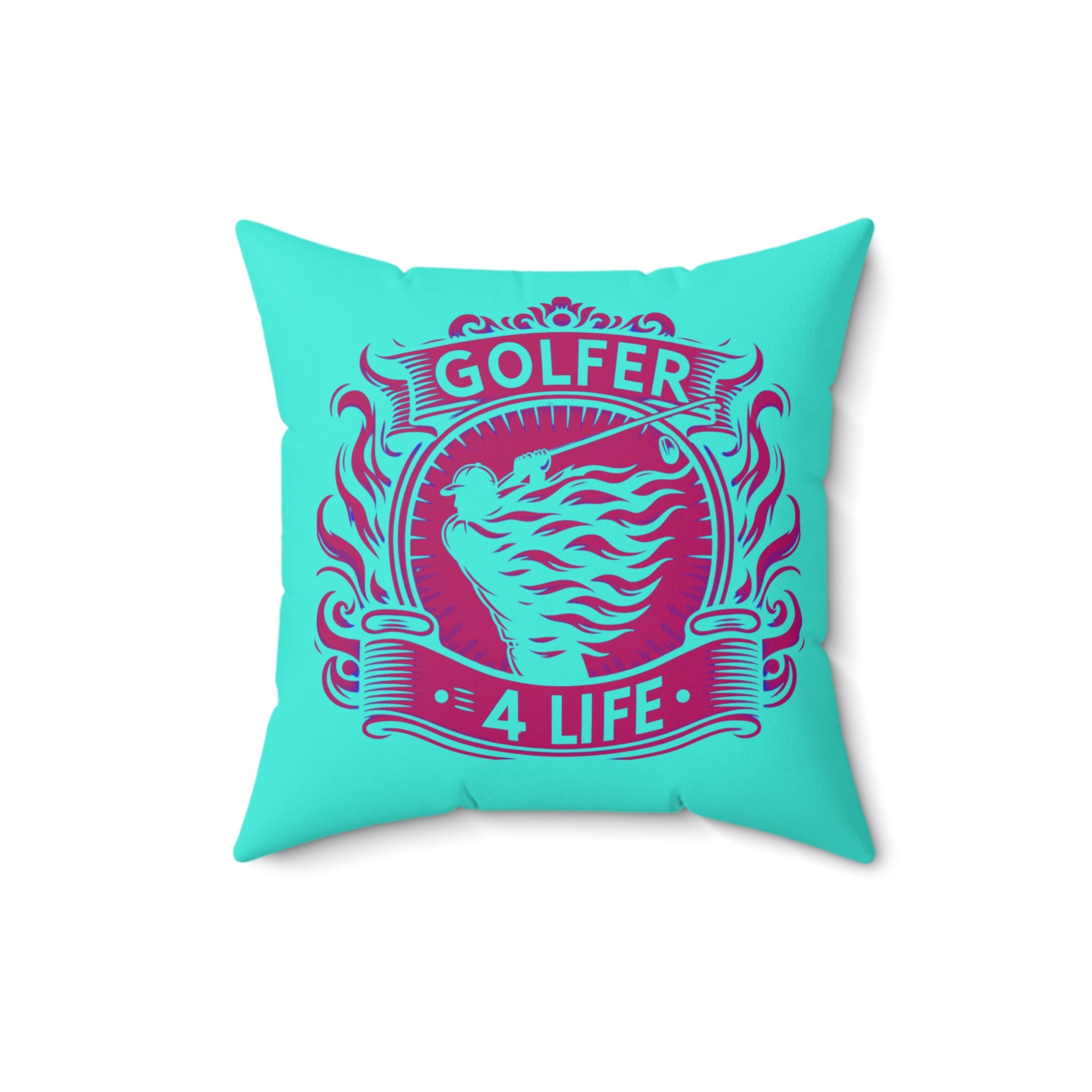 001, Polyester Square Pillow, Golfer 4 Life Pillow