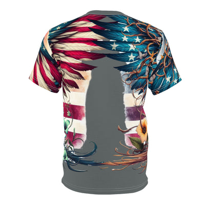 American Flag W/ Winged Female Silhouette's T-shirt