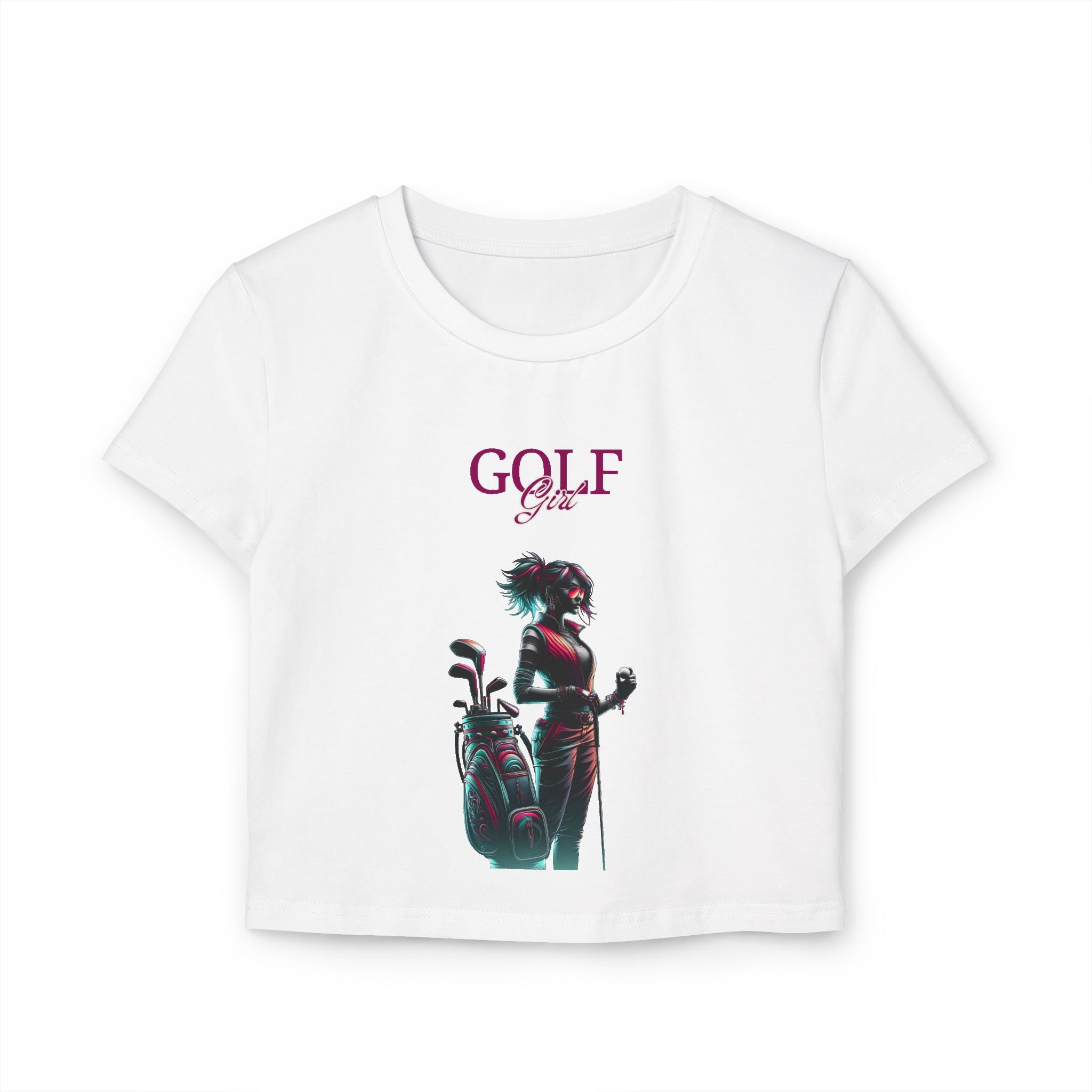 Golf Girl Women's Baby Tee - Stylish Golf-Themed Graphic T-Shirt