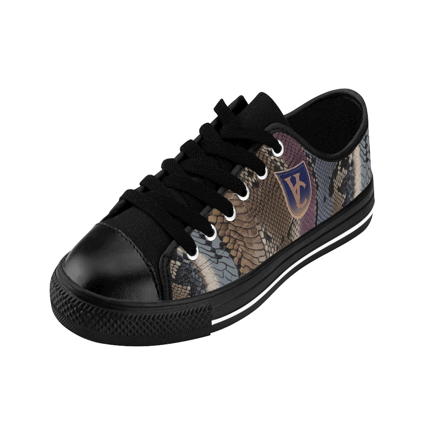 Men's Stylish Snakeskin Sneakers with Logo