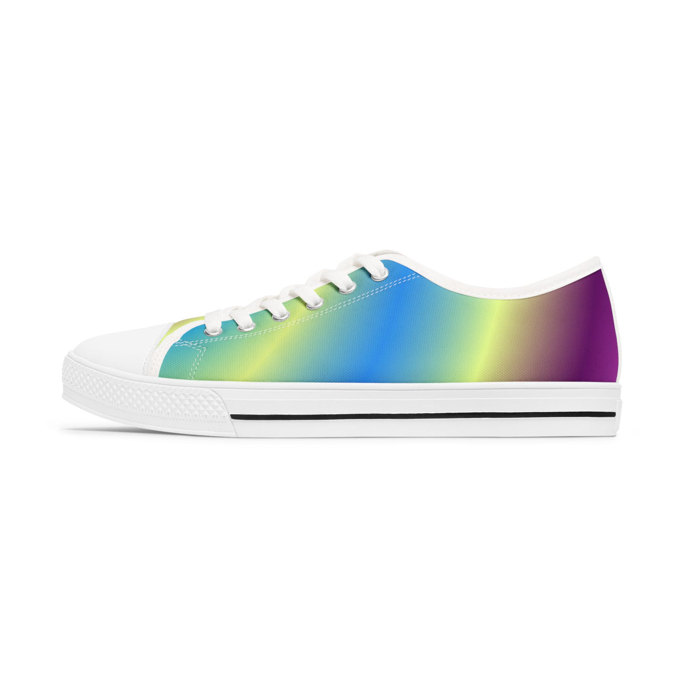 Vibrant Women's Low Top Sneakers - Rainbow Gradient Design