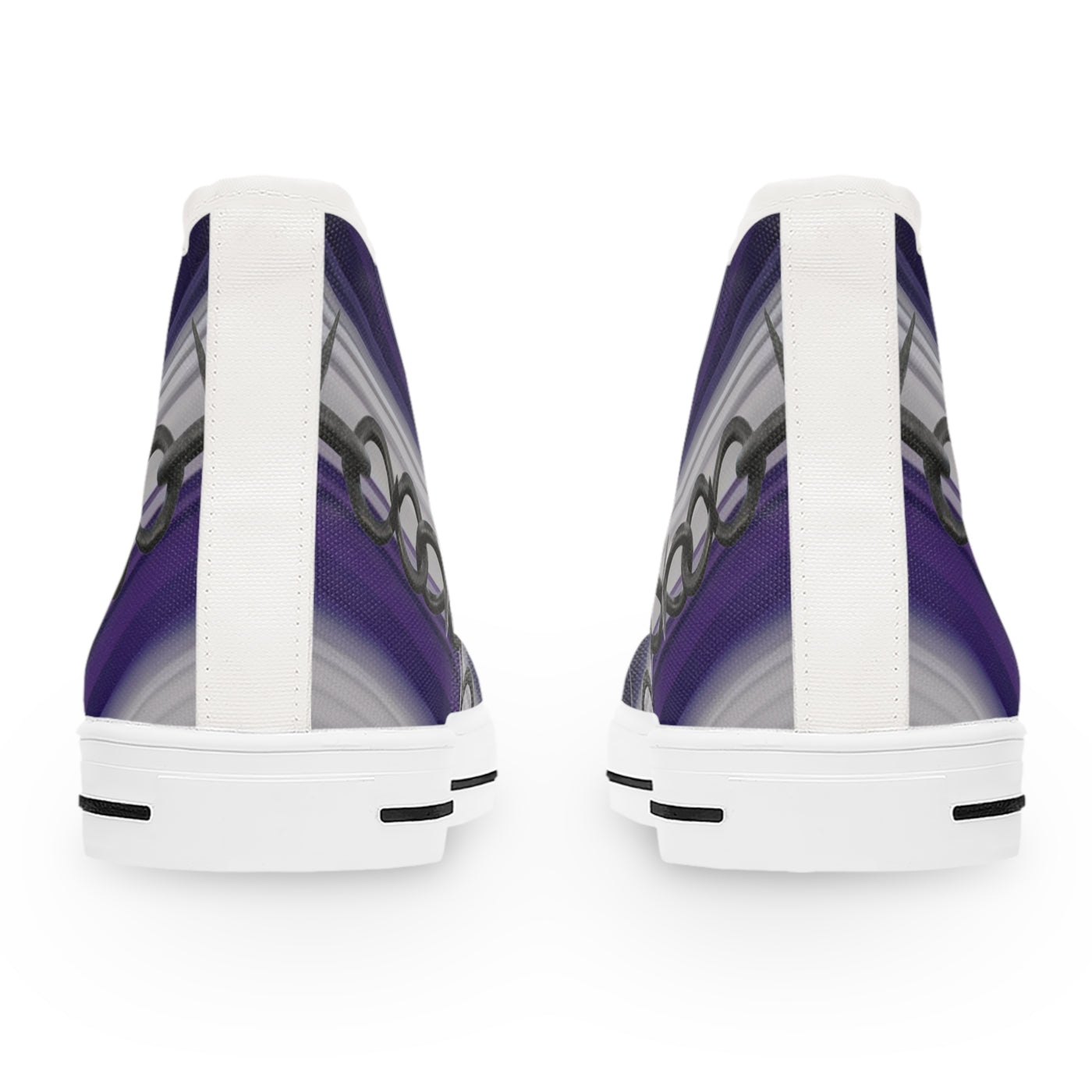 Women's High-Top Sneakers, Vivid Creations Designer Shoes Graphic Skull Design