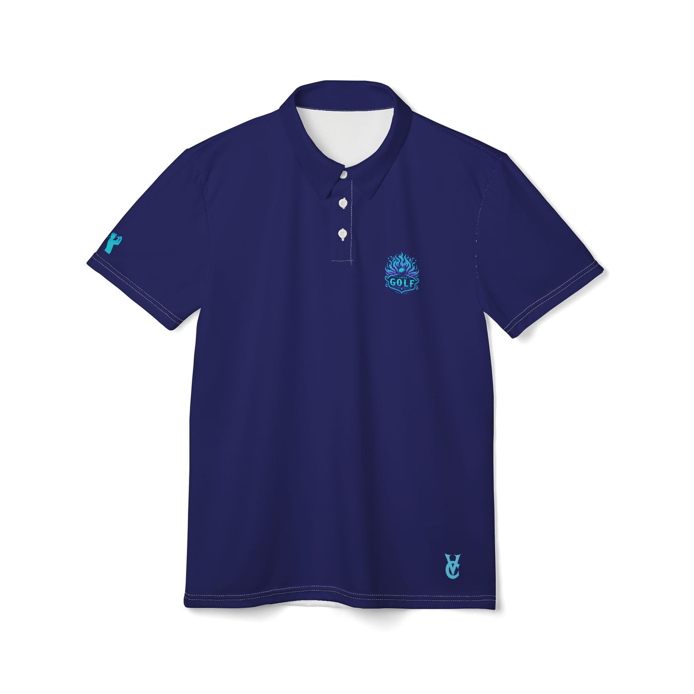 Golfer 4 Life - I Love Golf - Polo Shirt, Vivid Creations Designer Golf Shirt