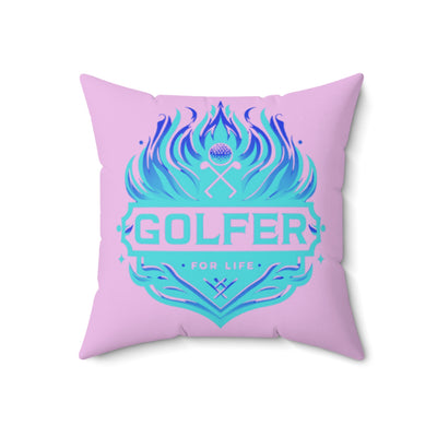 007, Polyester Square Golf Pillow, Golfer 4 Life Pillow, Great Golf Gift