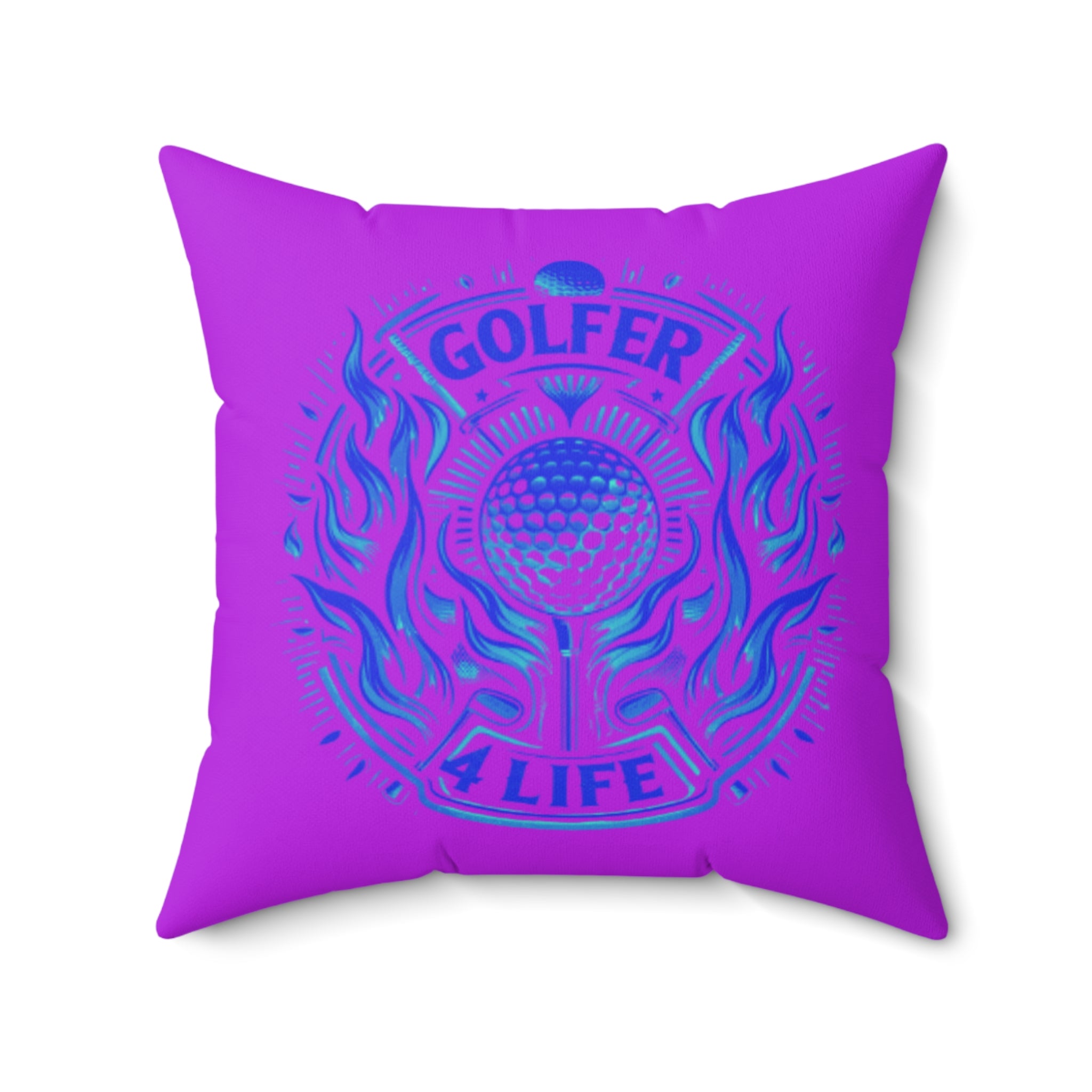 006, Polyester Square Golf Pillow, Golfer 4 Life Pillow, Great Golf Gift