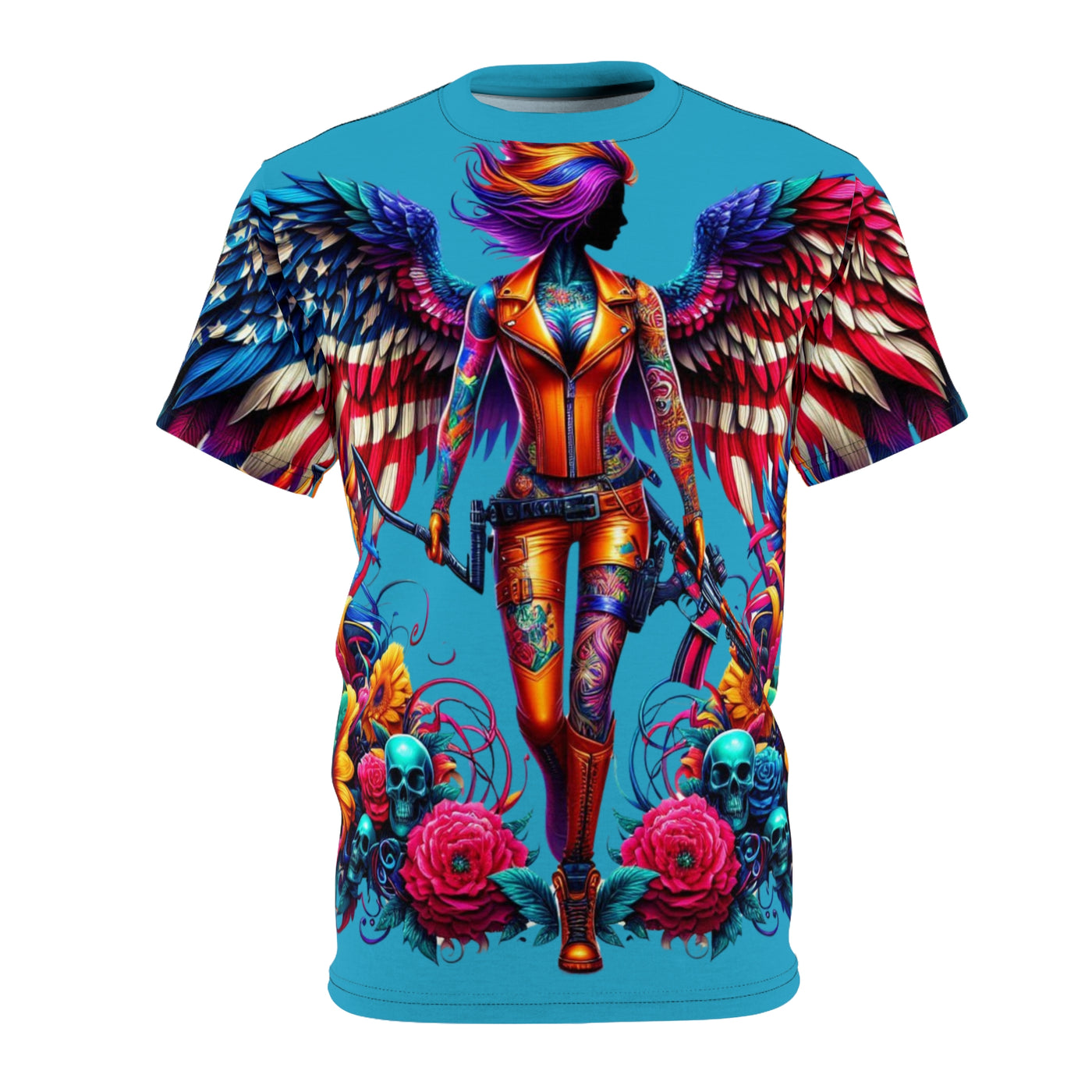 American Flag W/ Winged Female Silhouette's T-shirt