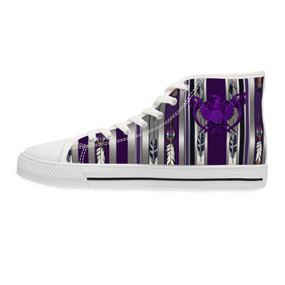 Stylish Women's High Top Sneakers with Unique Striped Design