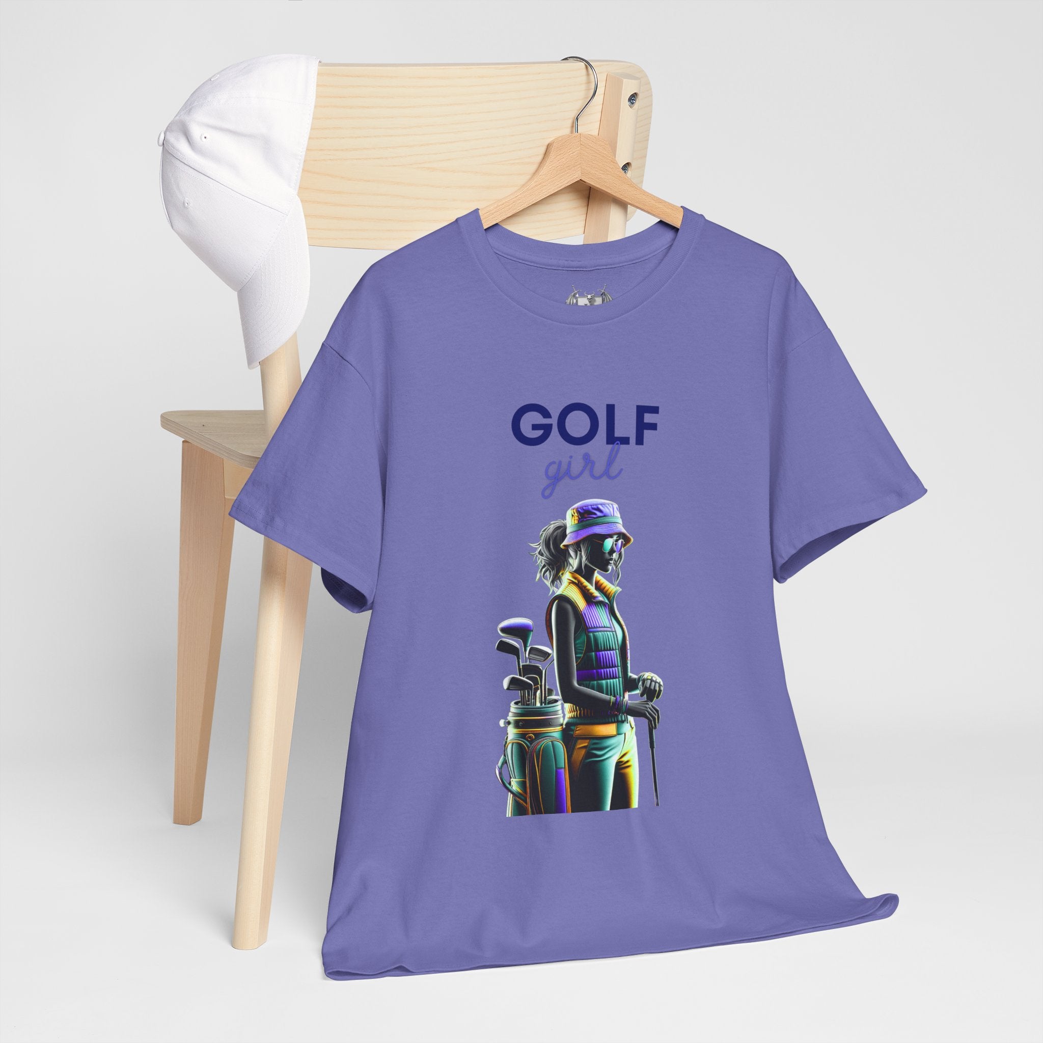 Golf Enthusiast Unisex Heavy Cotton Tee - Vibrant Golfer Design