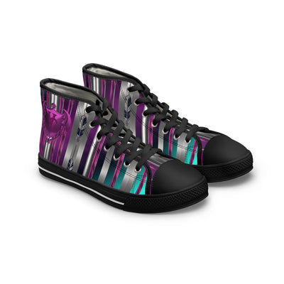 Stylish Women's High Top Sneakers - Striped Design, Perfect for Casual Wear and Events