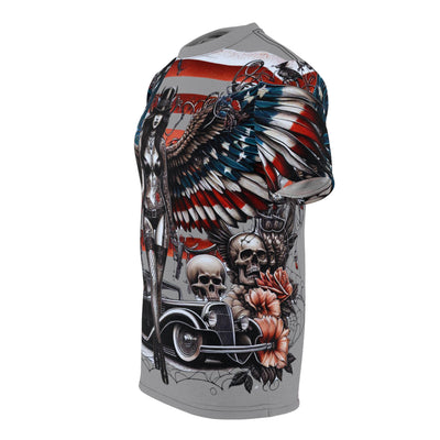 American Flag T-shirt, W/ Hot Rod