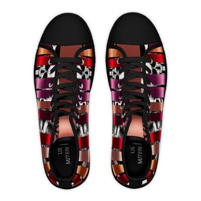 Women's High-Top Sneakers, Vivid Creations Designer Shoes Graphic Skull Design