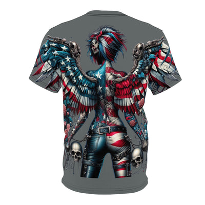 American Flag T-shirt, W/ Winged Female Silhouette