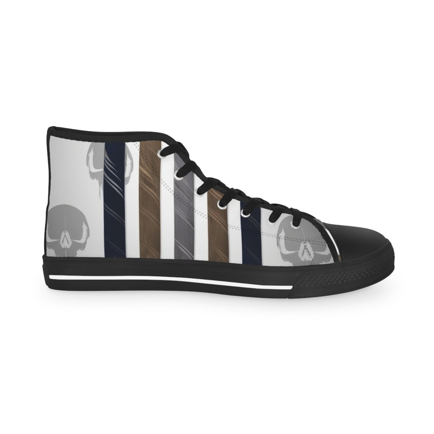 Men's High-Top Sneakers, Vivid Creations Designer Shoes Graphic Skull Design