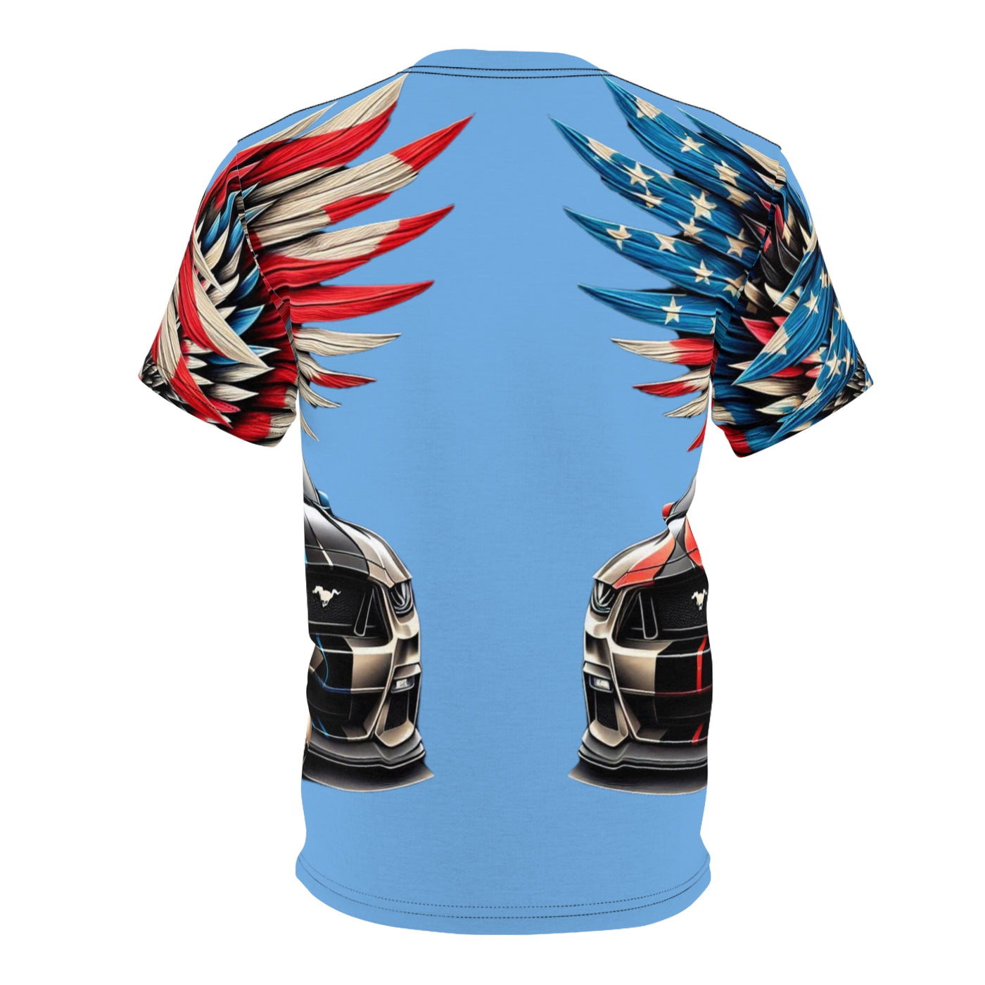 American Flag W/ Winged Female Silhouette & Mustang GT T-shirt