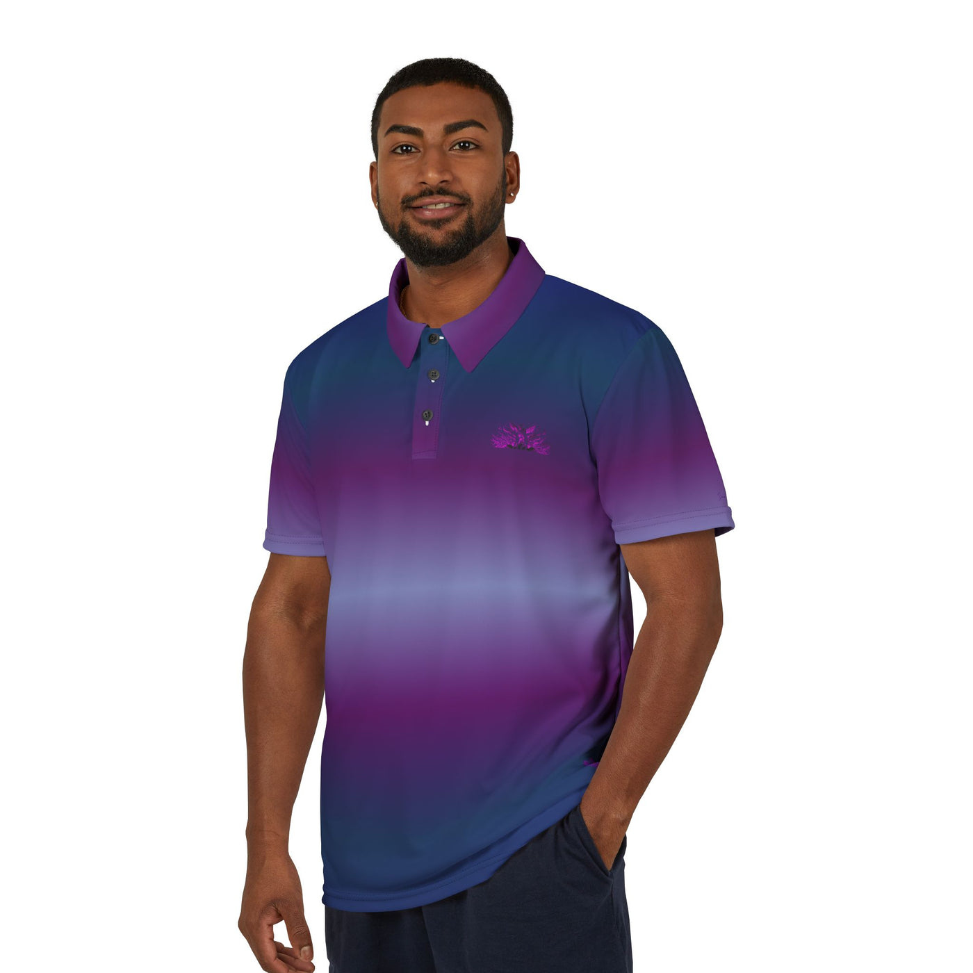 Vibrant Gradient Polo Shirt – Perfect for Casual Outings & Golfing