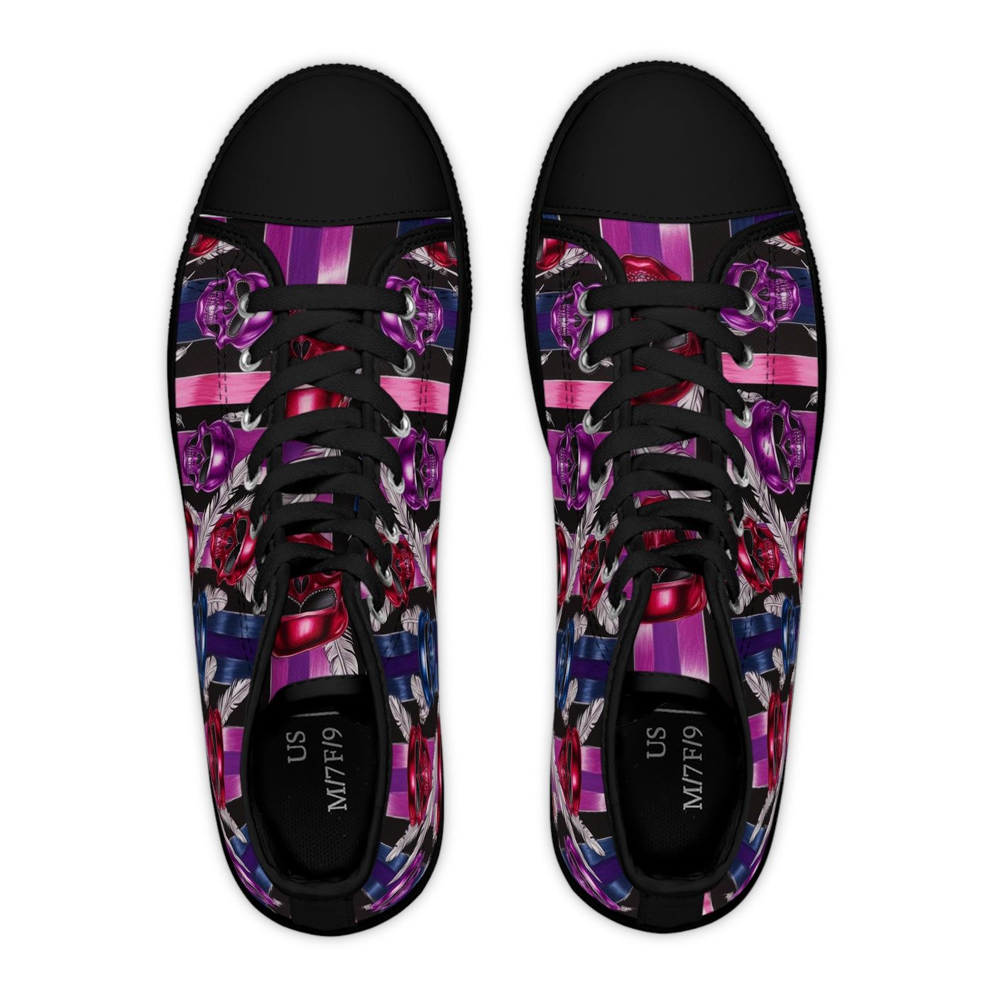 Edgy Skull High Top Sneakers for Women - Trendy Fashion Footwear