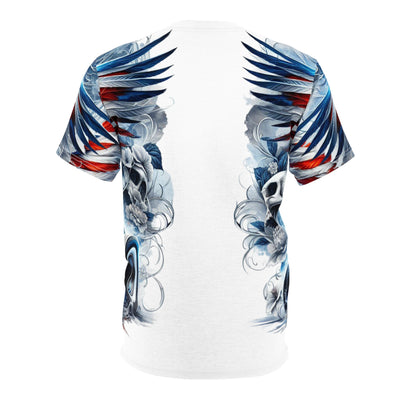 American Flag W/ Winged Female Silhouette & Old Car T-shirt